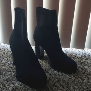 Black block heels